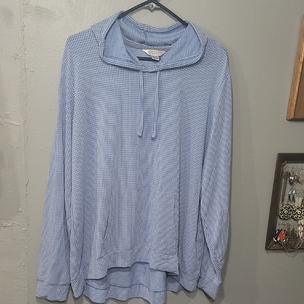 Weatherproof Vintage Blue Gingham Shirt - Picture 1 of 3